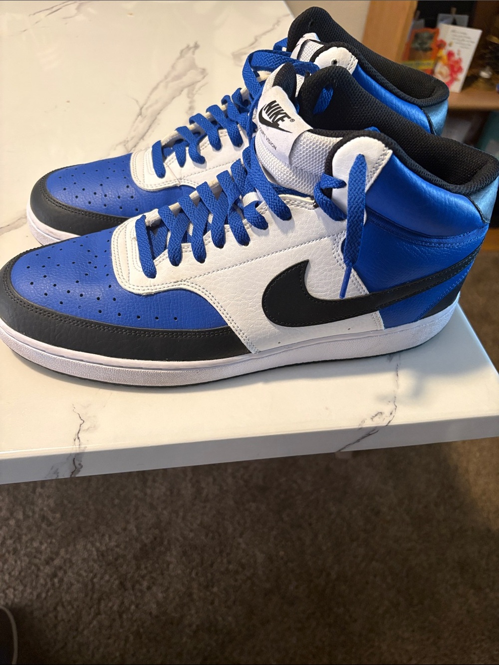 Nike High-Top Sneakers - Royal Blue / White / Black